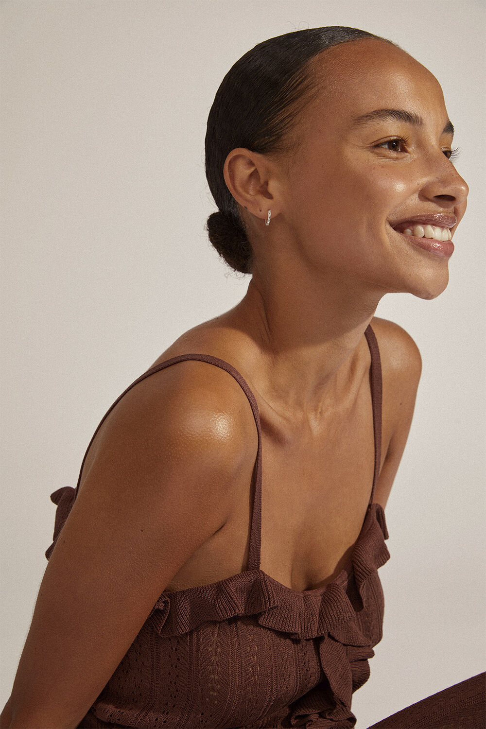 EBNA small crystal hoops silver-plated