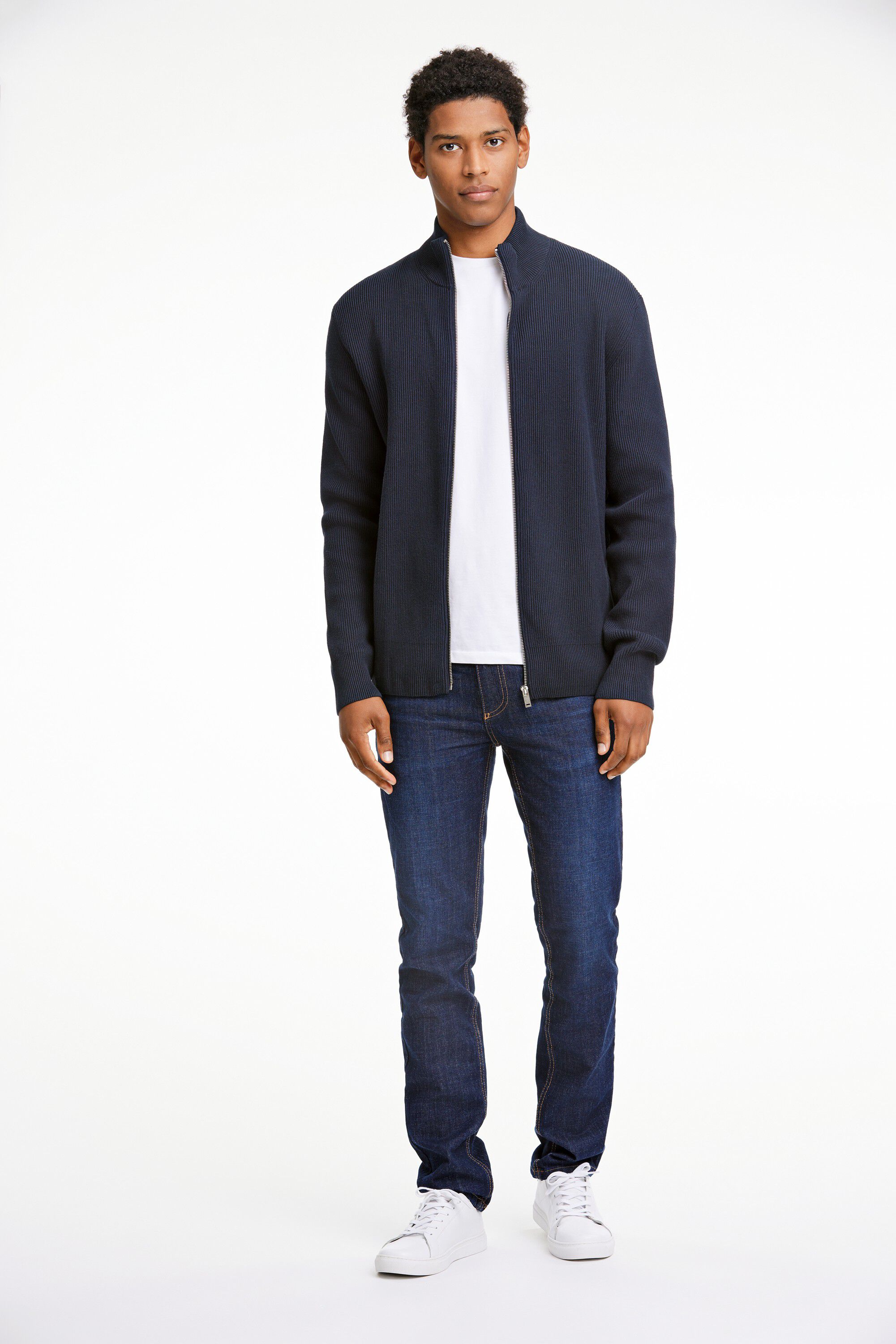 Knitted zip cardigan