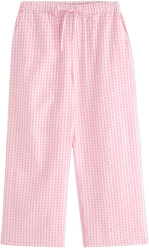 Pyjamasbukser i blød seersucker med