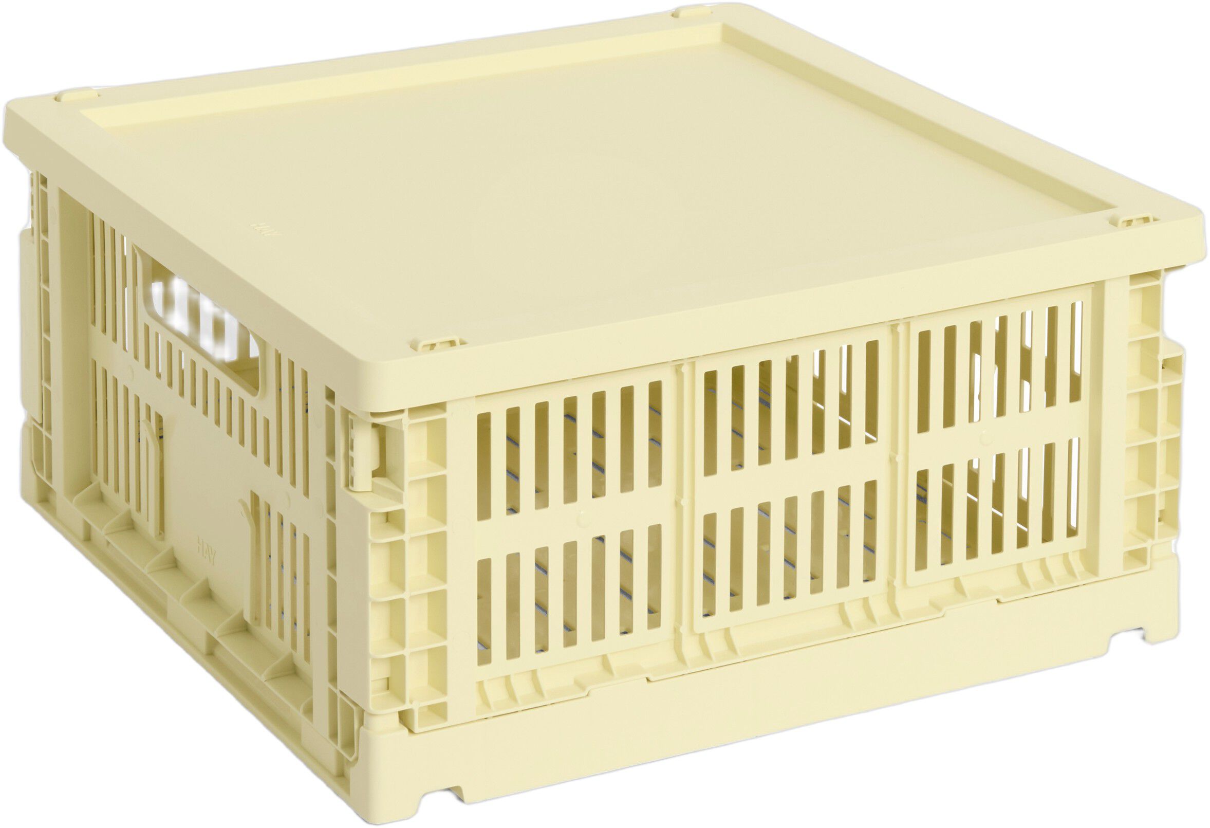 HAY Colour Crate Lid Plastic-Medium Square / Cube-Light yellow