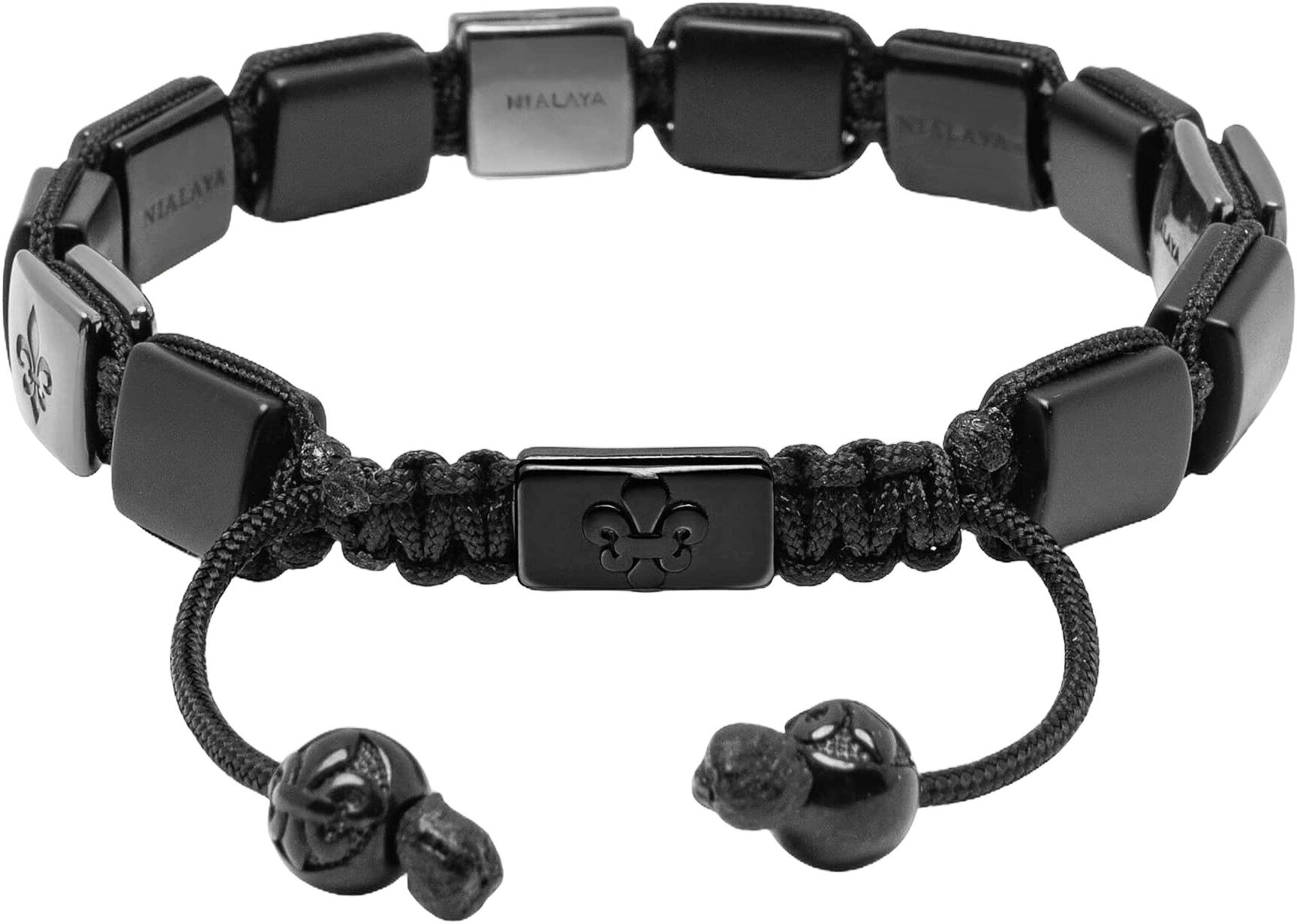 Matte Onyx Fleur Flatbead Bracelet