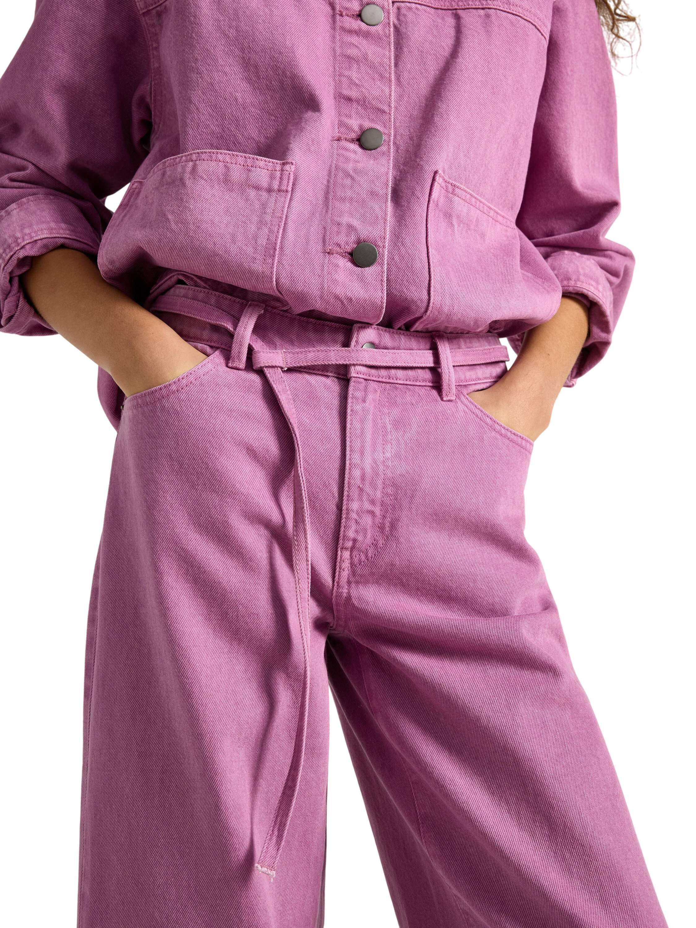 Trousers in twill with wide fit, re