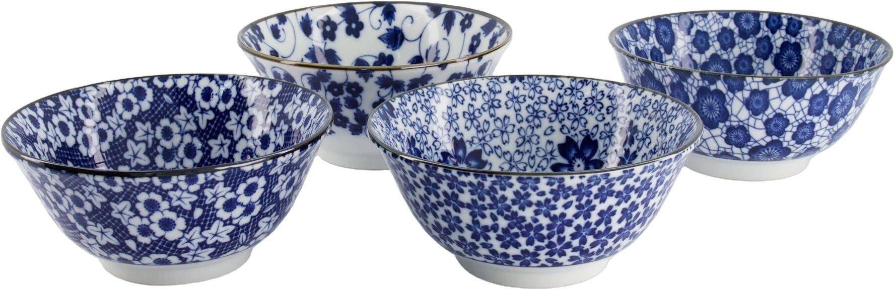 Mixed Bowls Tayo Bowl Giftset 4pcs 15x7cm 500ml Blue/White B