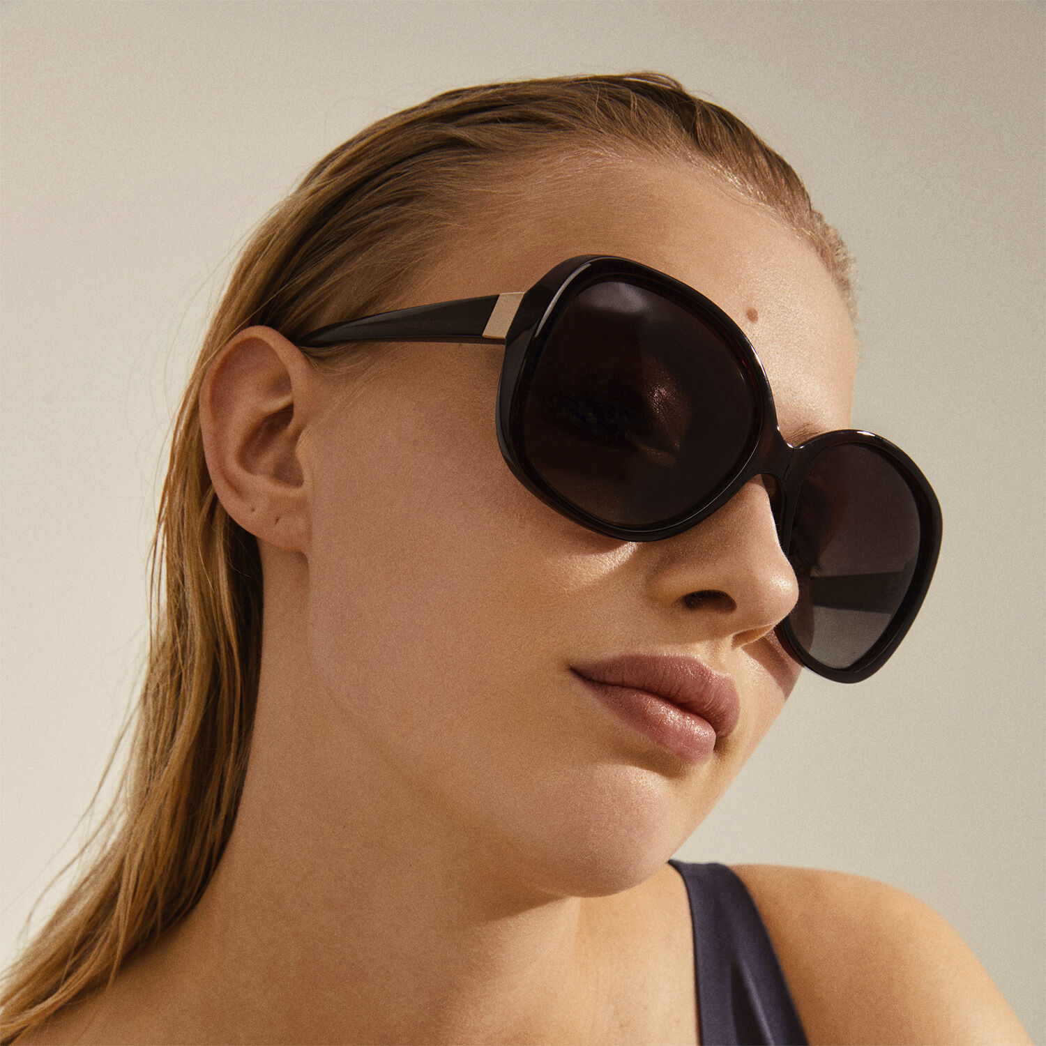 PARKER oversized retro sunglasses brown