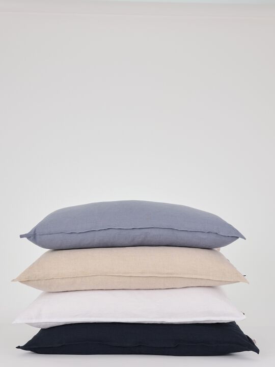 Hør vasket pude Mørkeblå 60x90