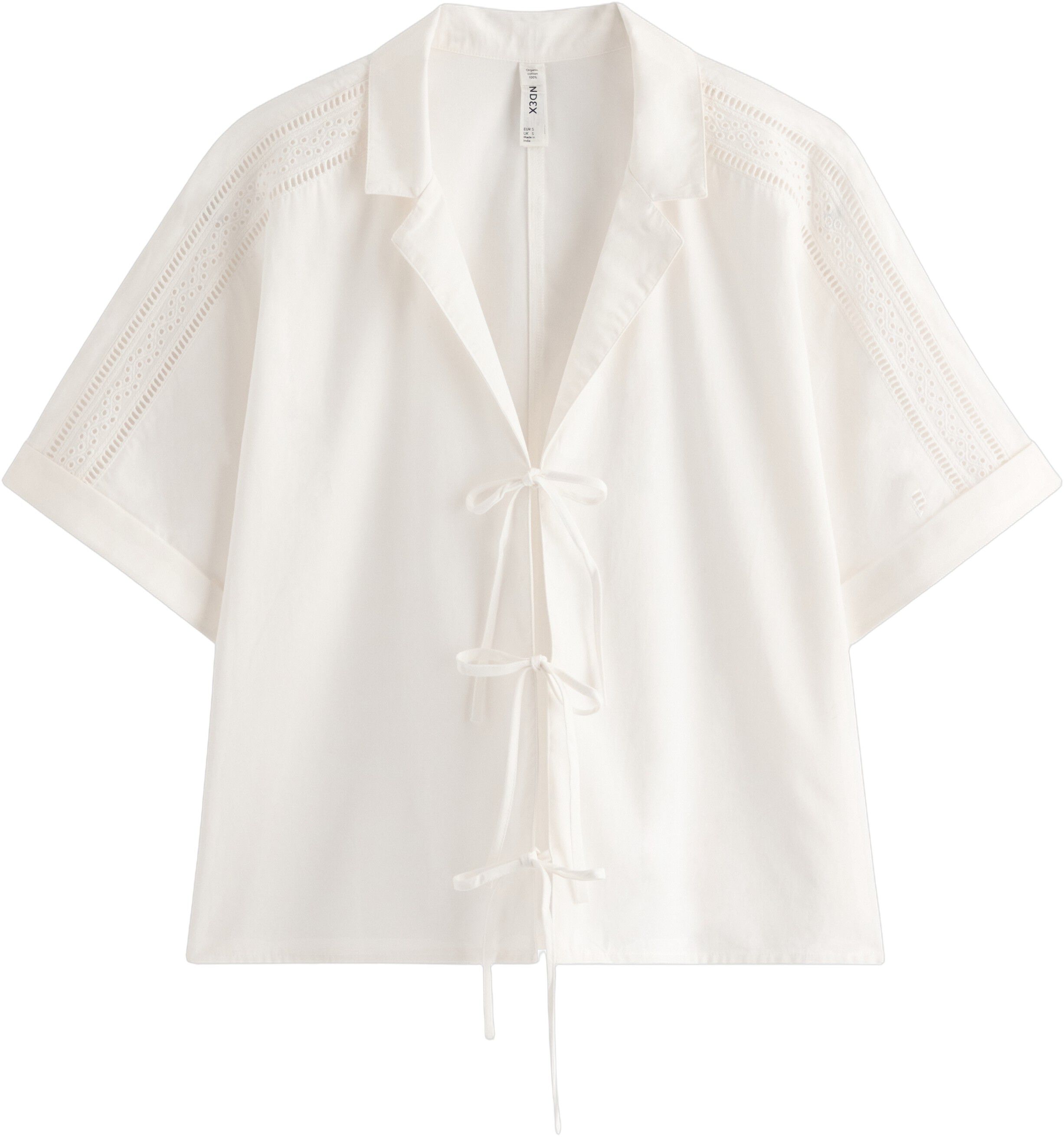 Short-sleeved pyjama shirt in cotto
