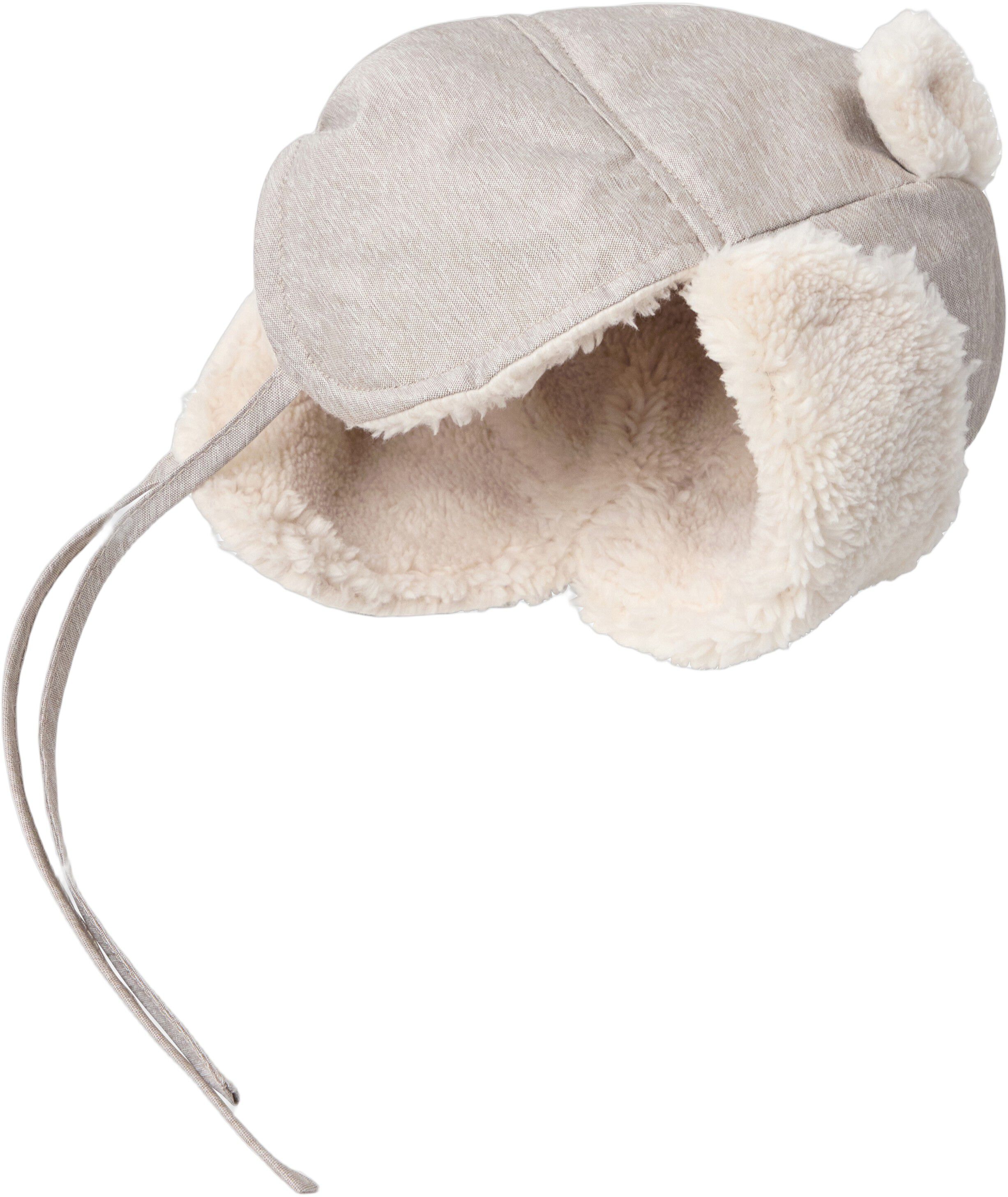 Warm hat with ear flaps lined allov