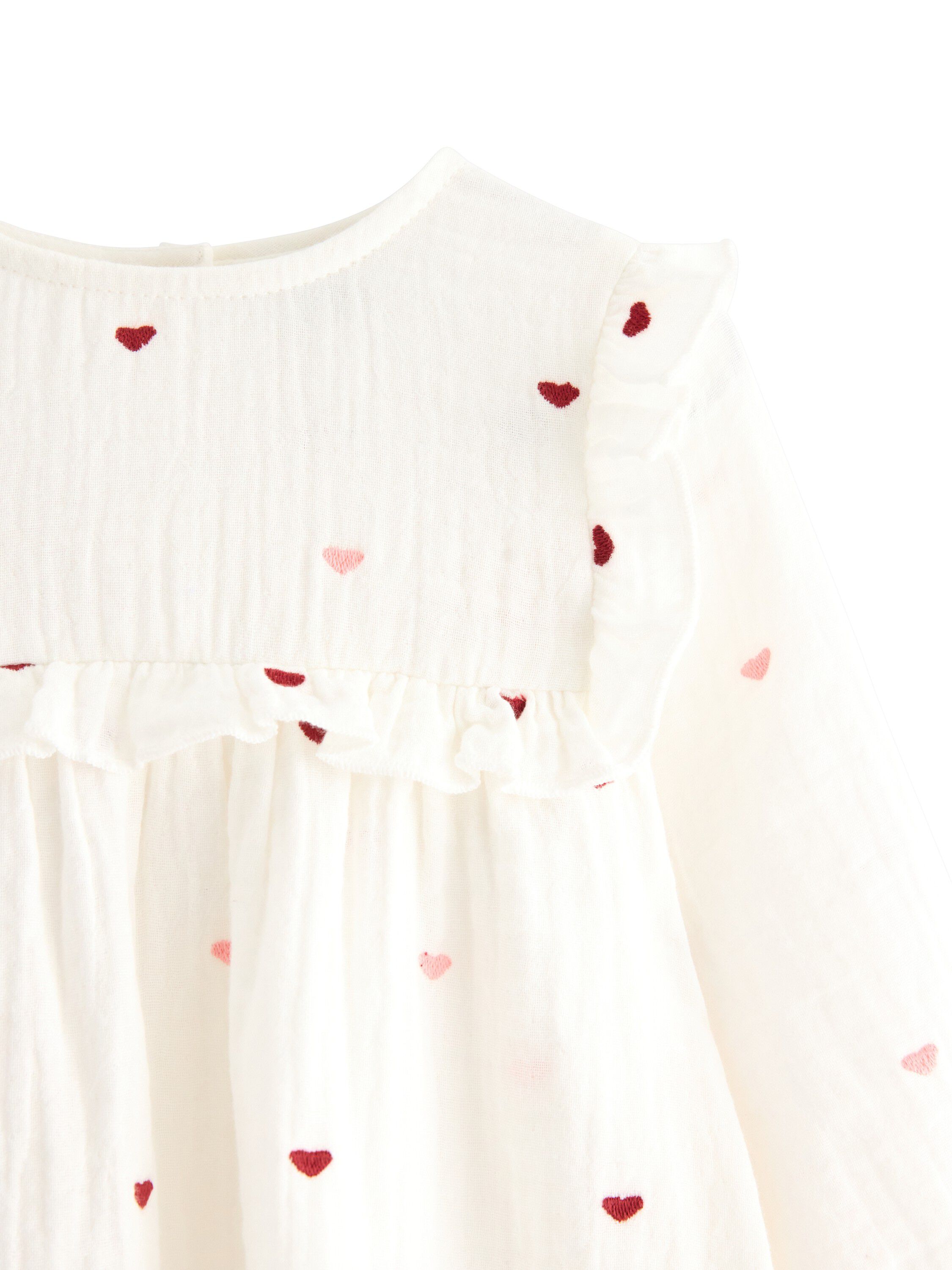 V&aelig;vet kjole i bl&oslash;d bomuldsgas med l