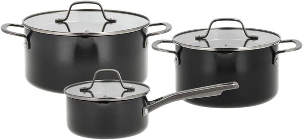 Grytesett m/lokk Blavet 6 deler Aluminium/keramisk belegg