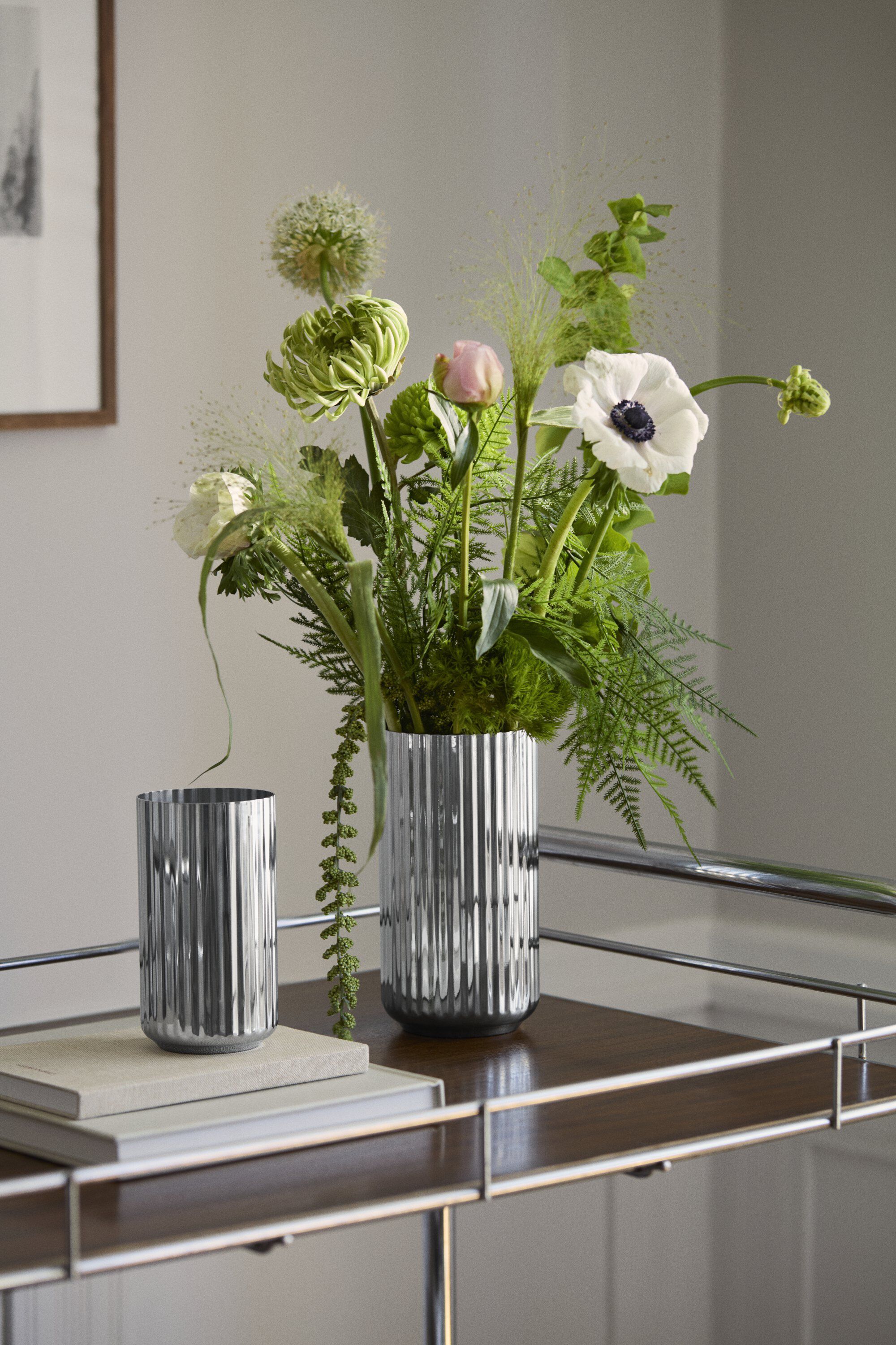 Lyngby Vase H15. 5 cm st&aring;l rustfrit st&aring;l