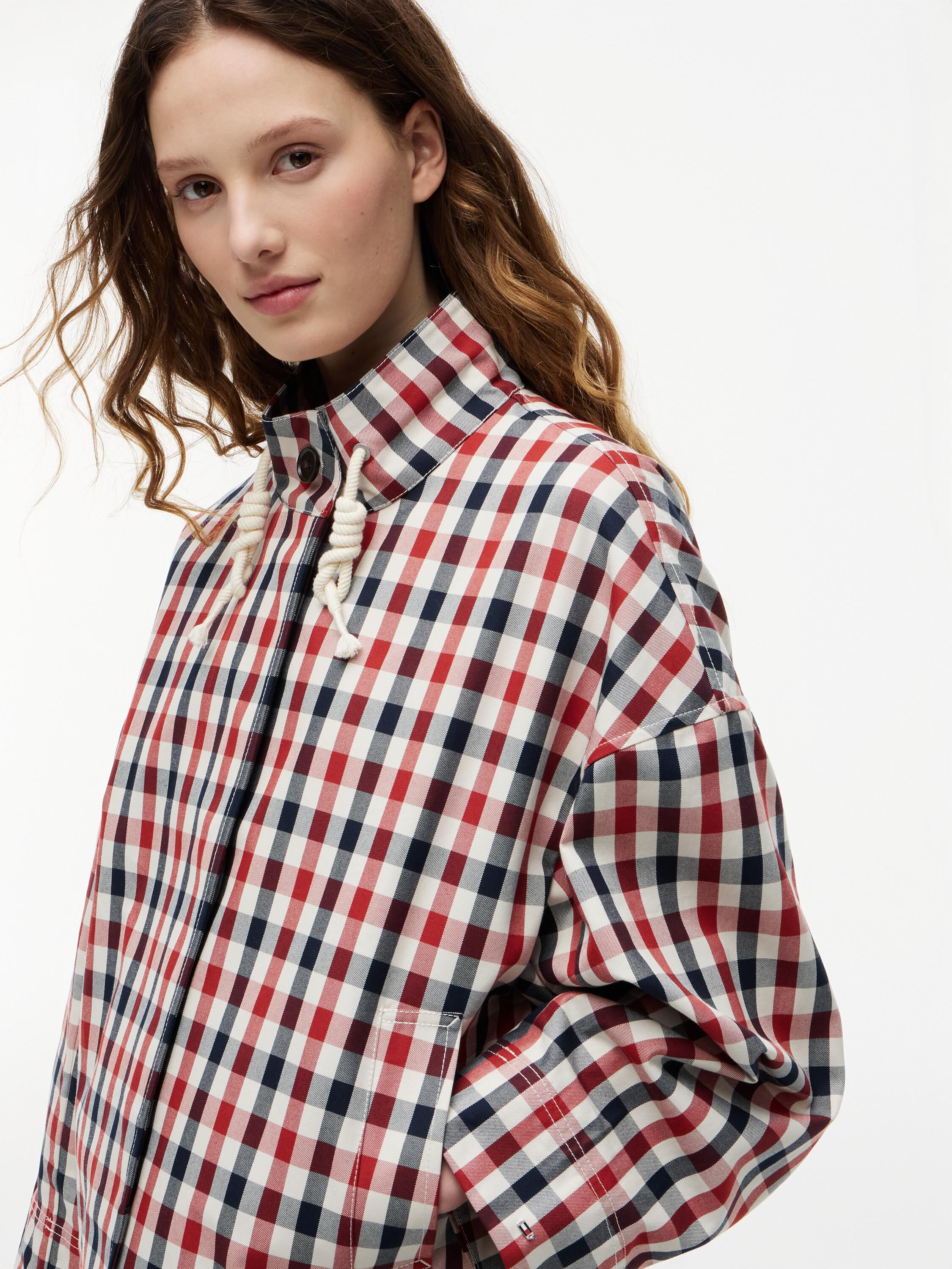 CHECK COTTON SHORT PARKA