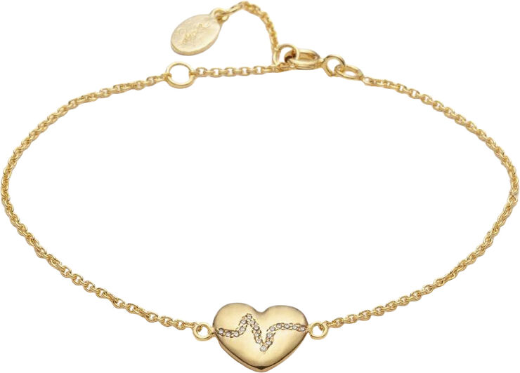Heartbeat bracelet VERMEIL (925 Sterling silver gold plated 2. 5 micro