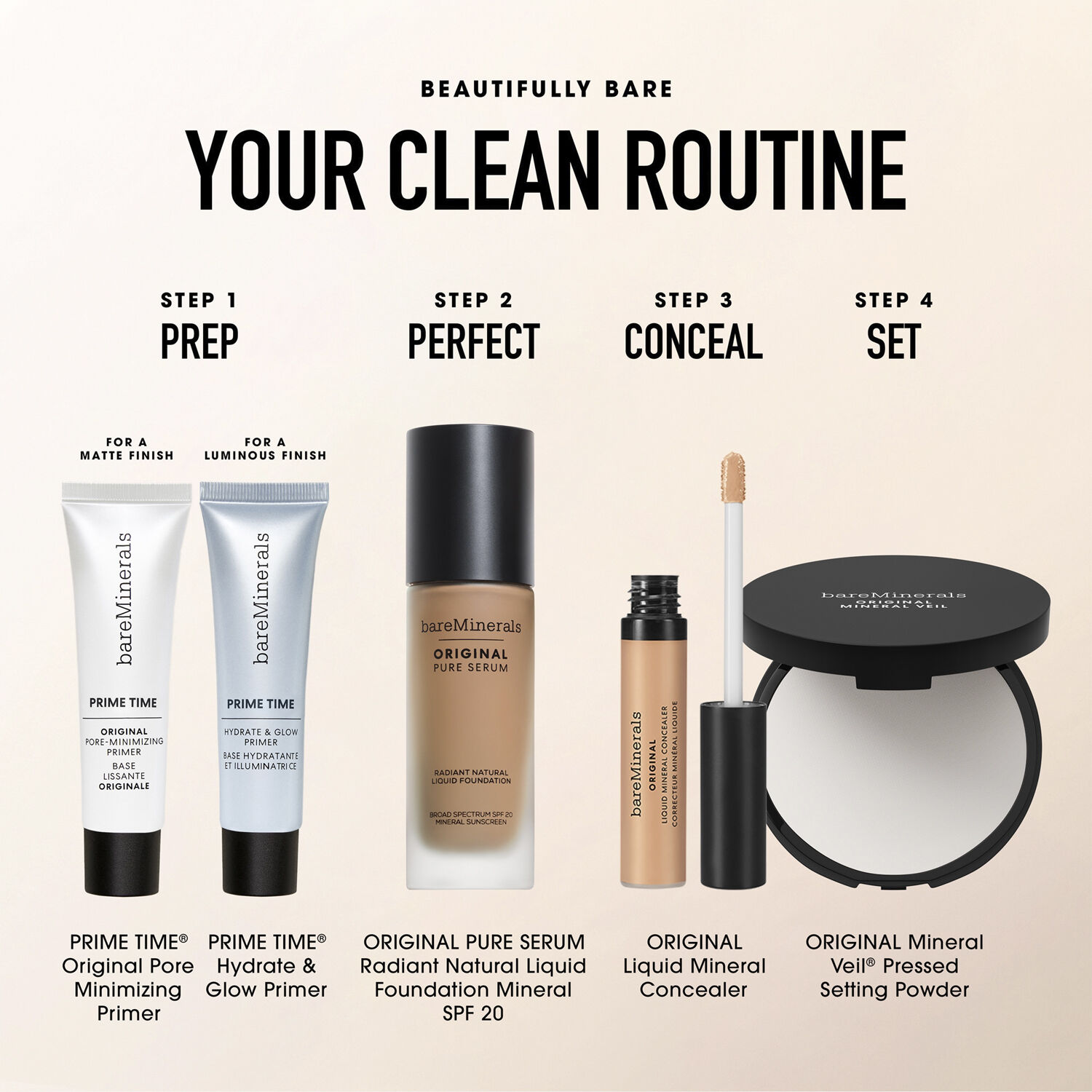 Original Pure Serum Radiant Natural Liquid Foundation Mineral SPF 20 L