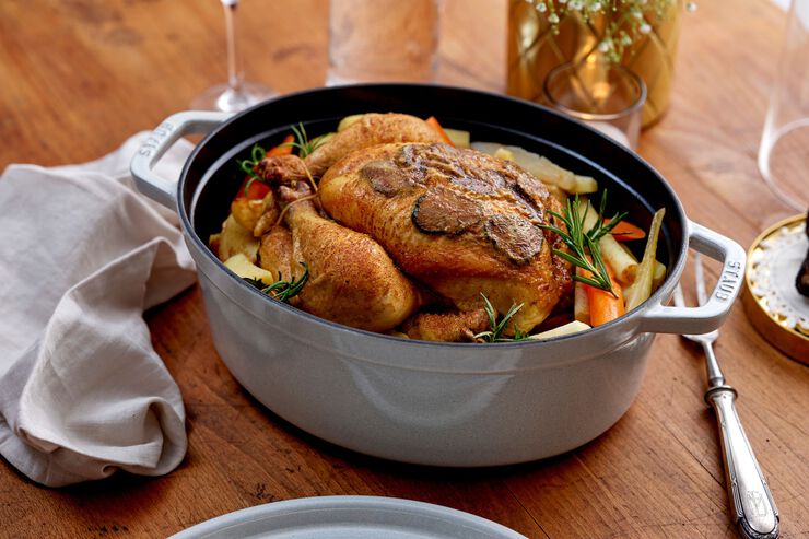 La Cocotte Cocotte 37 cm / 8 l, Oval, White Truffle, Støbeje