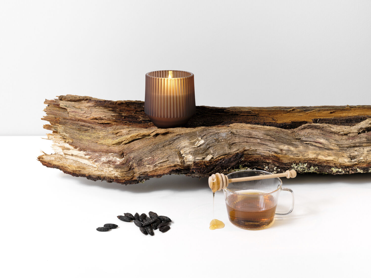 Scented wax glass candle, Awaken, Brown, 8,5x9,5 cm *