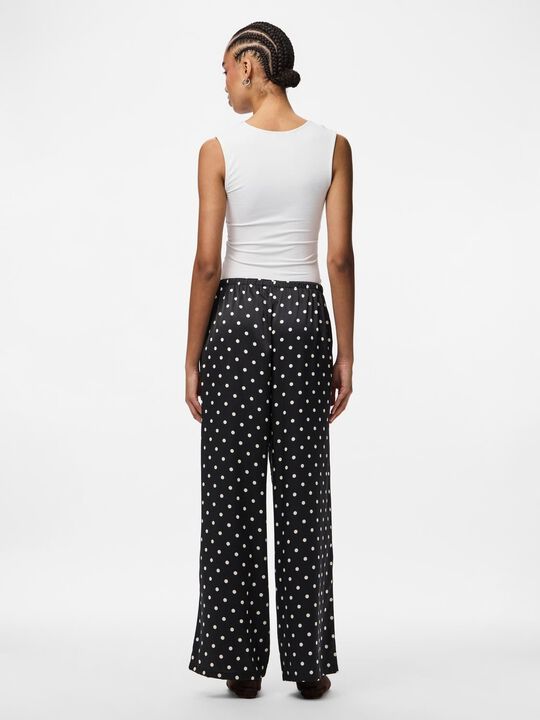 PCJYTTA MW STRAIGHT SATIN PANTS WVN