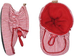 Striped textile slippers