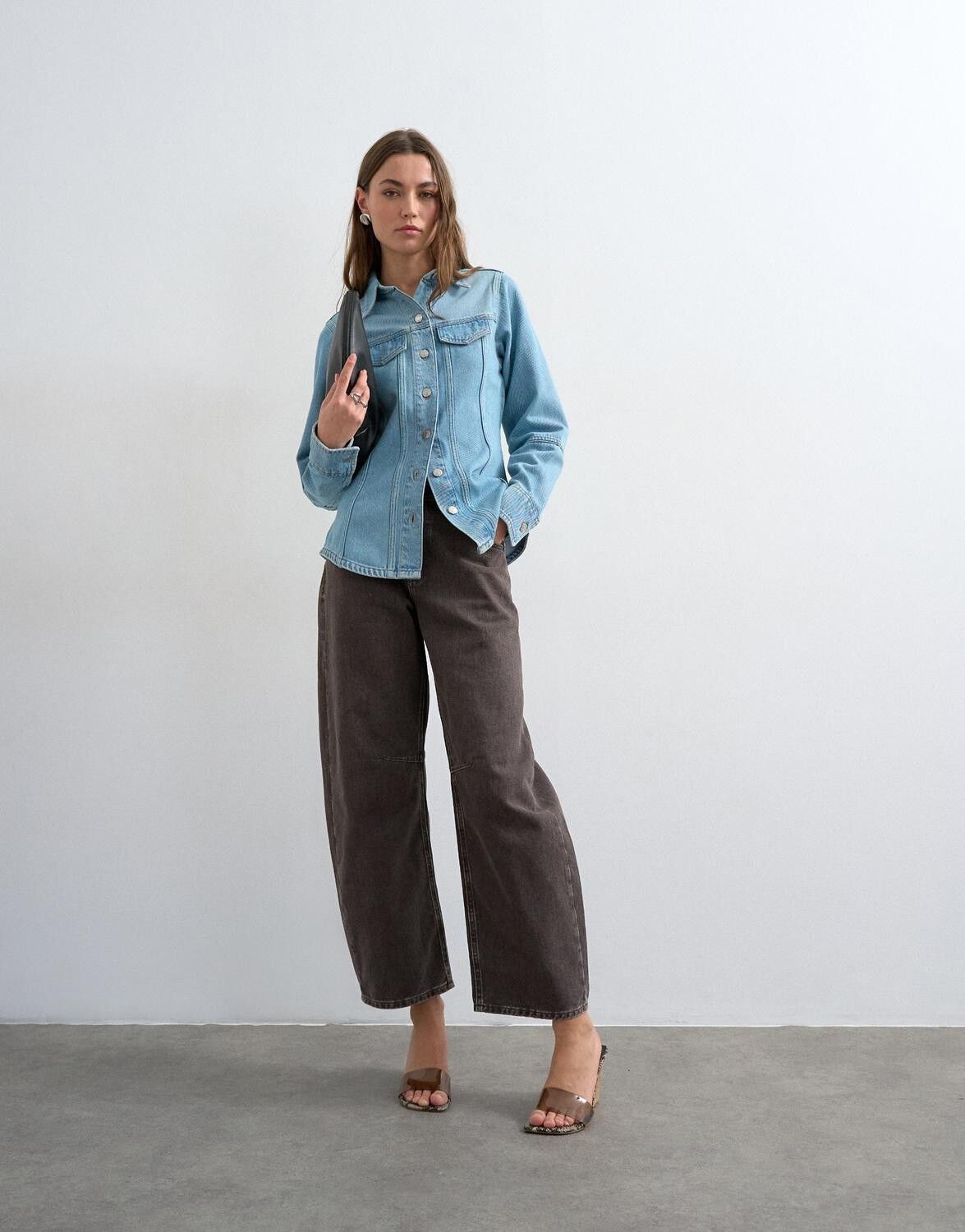 Tseddy Denim Ls Shirt Dnm