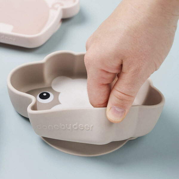 Silikone Stick & Stay skål Sheepy Sand