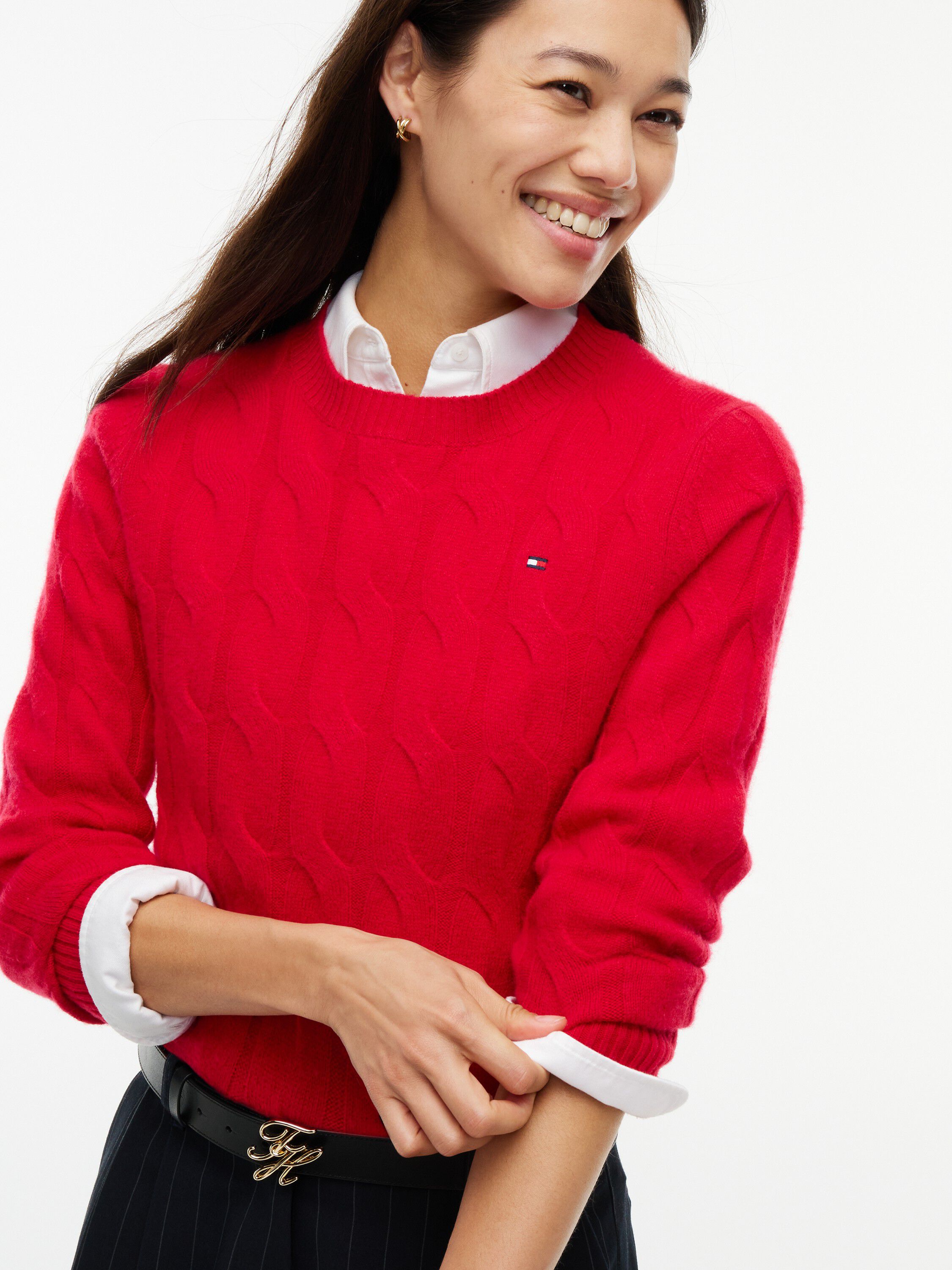 Pure Wool Chain Cable Knit Jumper