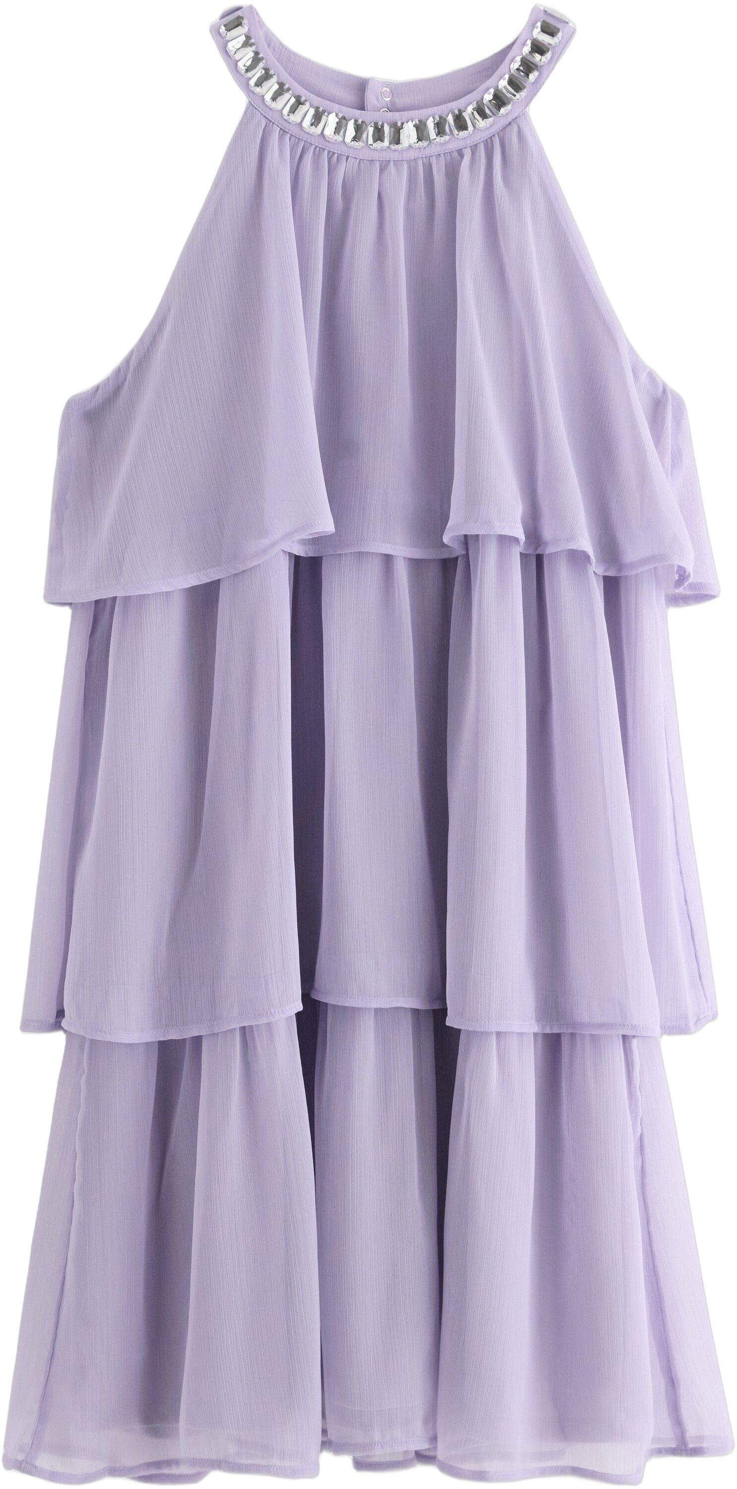 Ermel&oslash;s kjole i chiffong med strass