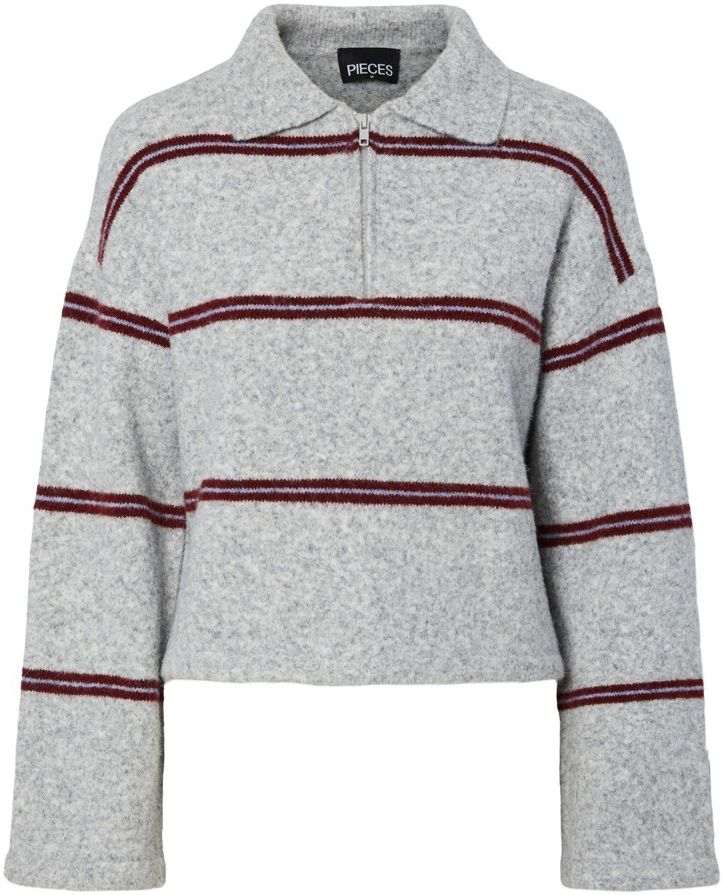 PCALIMA LS ZIP POLO KNIT D2D