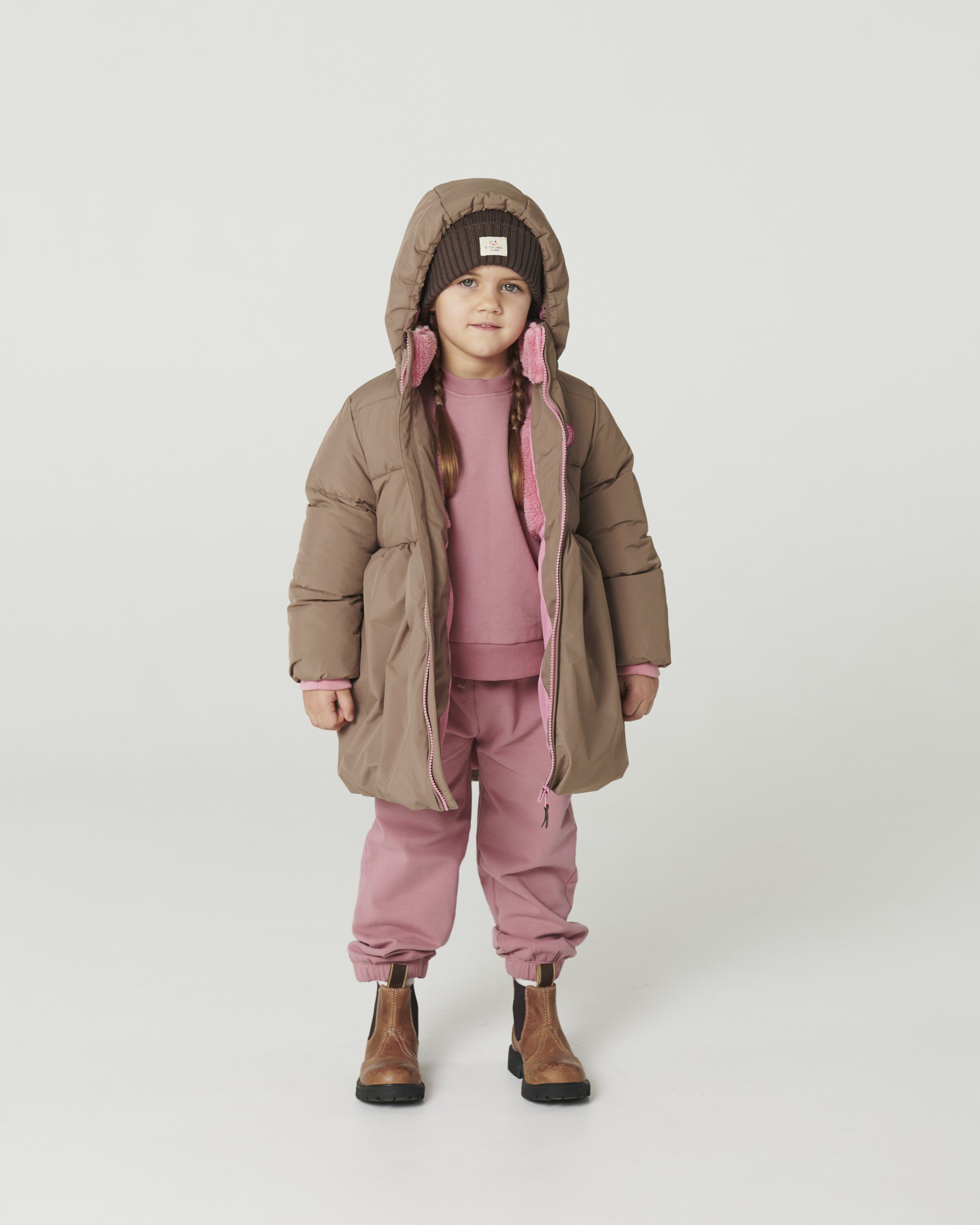 Puffer Long Frill Jacket w. Teddy Lining