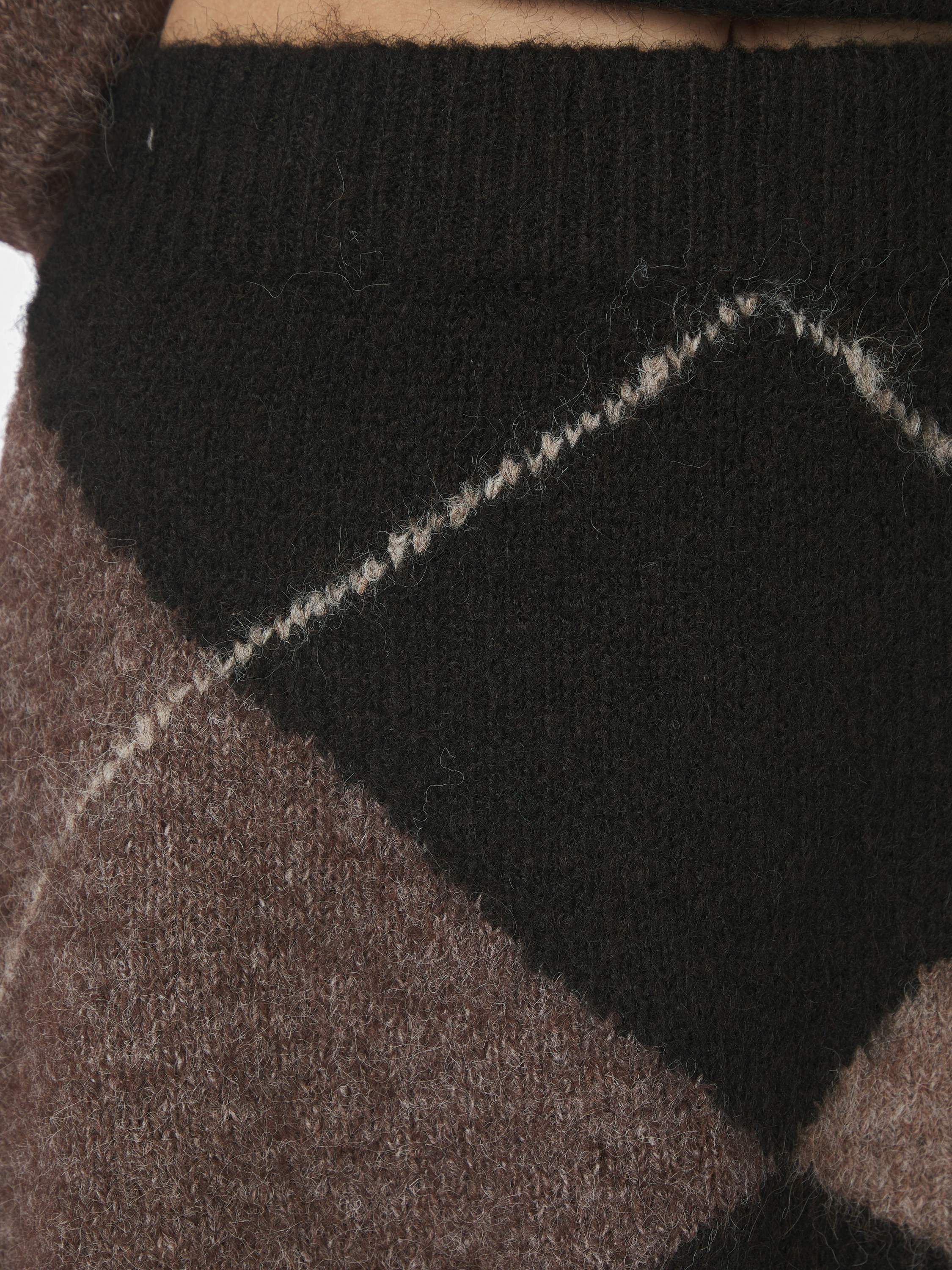 Gisa Check Fluff Knit Skirt