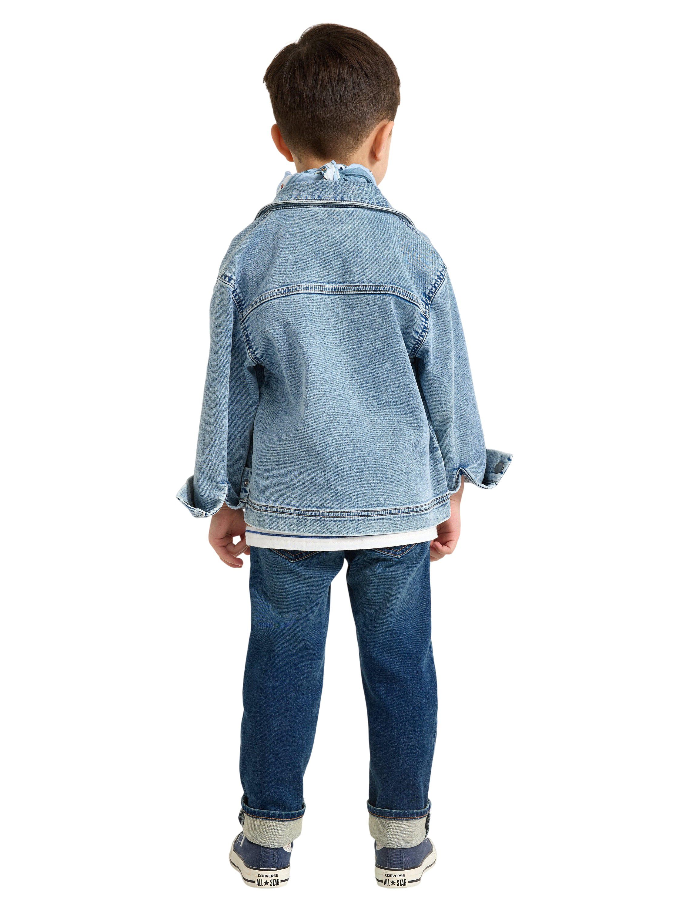 Jakke i denimjersey med avslappet p