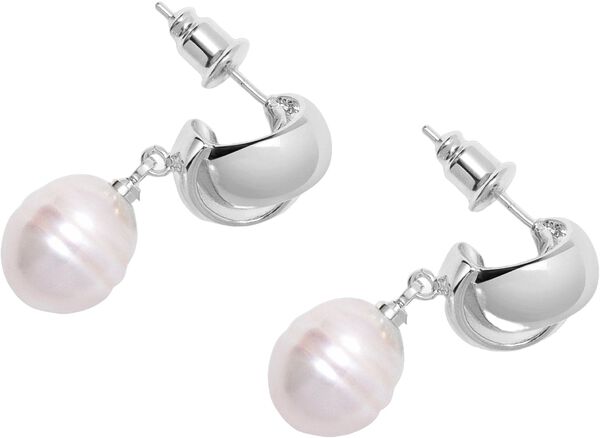 Pearl Drop Earrings in Silver
