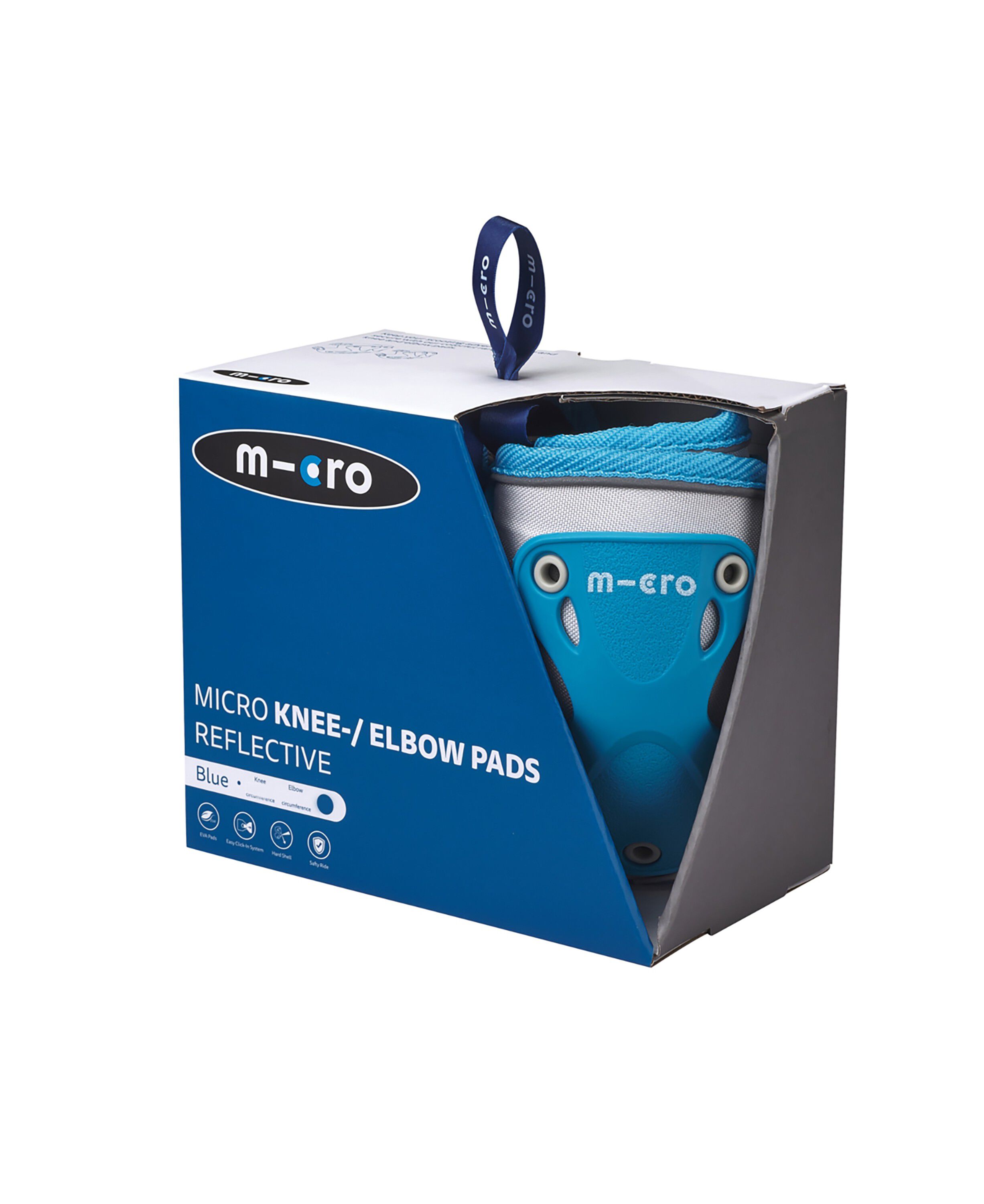 Micro - Kn&aelig;- og Albuebeskyttere - Reflective Blue M