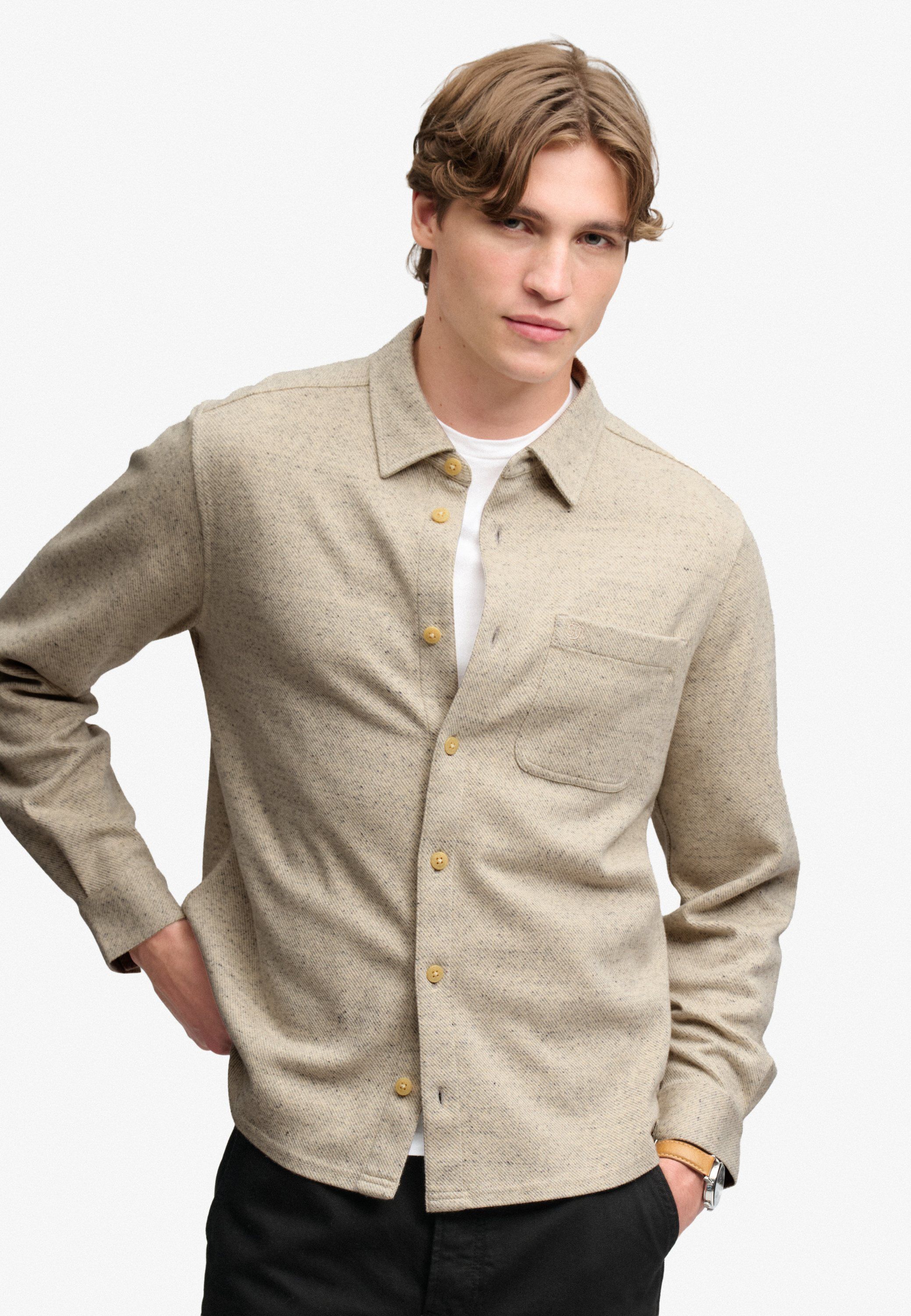 TWILL TWEED JERSEY SHIRT