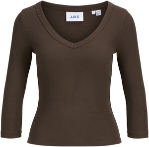 JXFIFI STR 3/4 V-NECK RIB TOP JRS