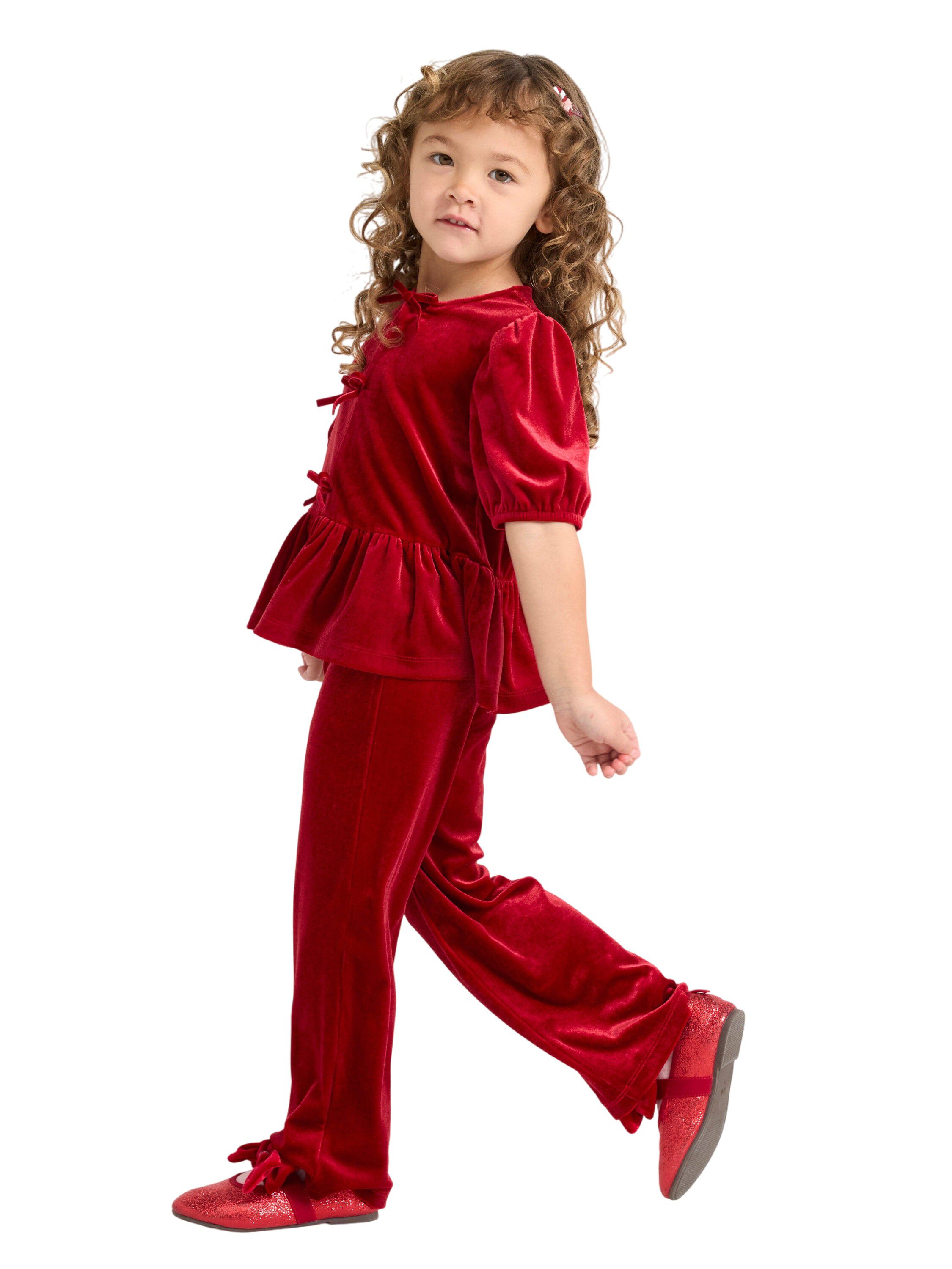 Soft trousers in velvet with an ela