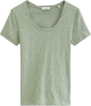 T-shirt, deep round neck twisted