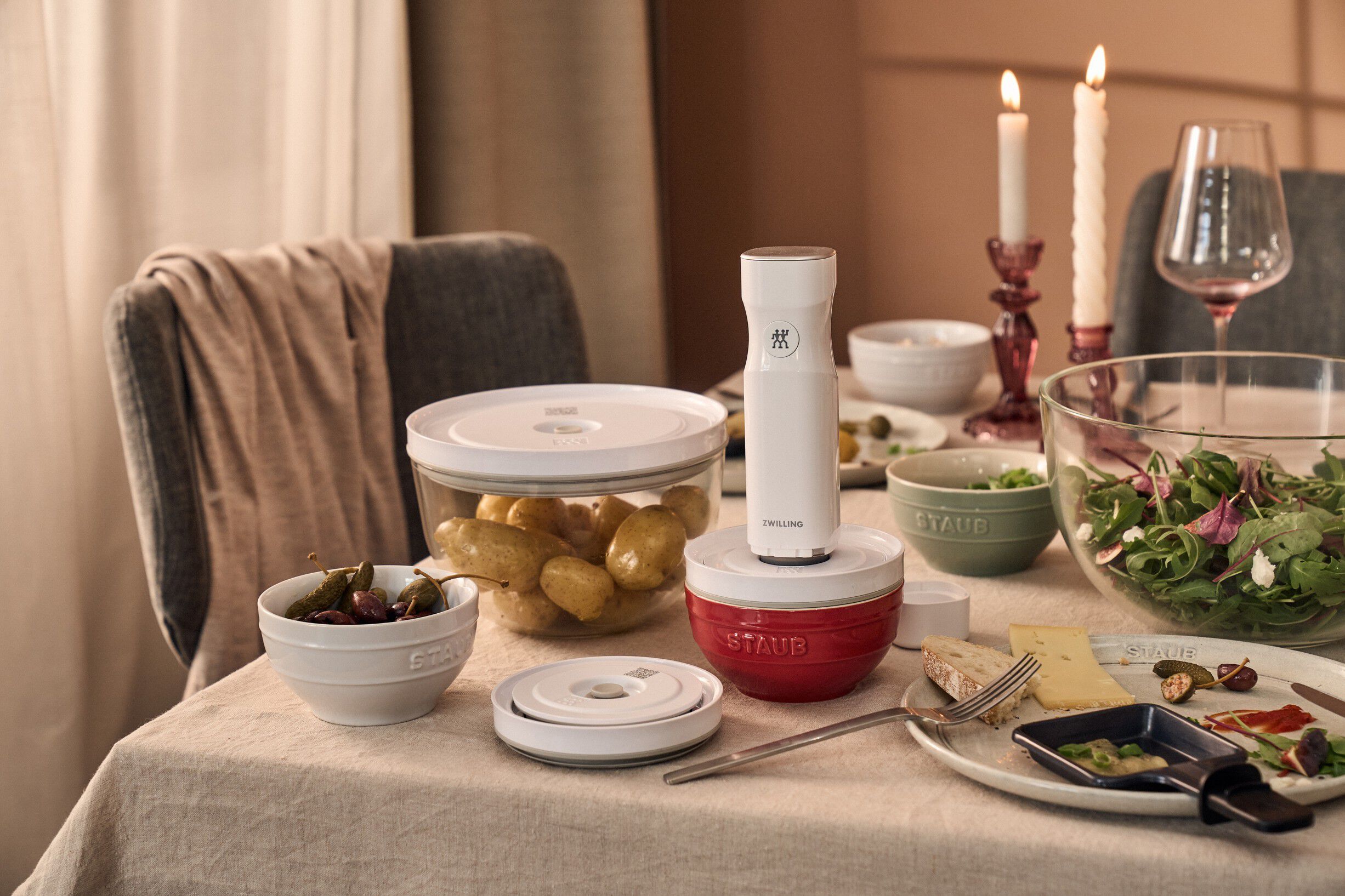 Fresh & Save BOWLS L&aring;g til vakuumsk&aring;l S / 12 cm, Hvid