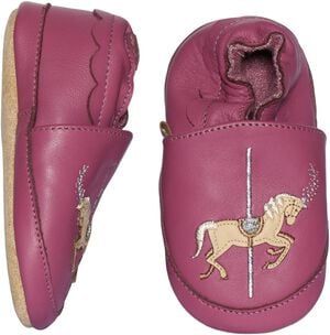 Carousel leather slippers