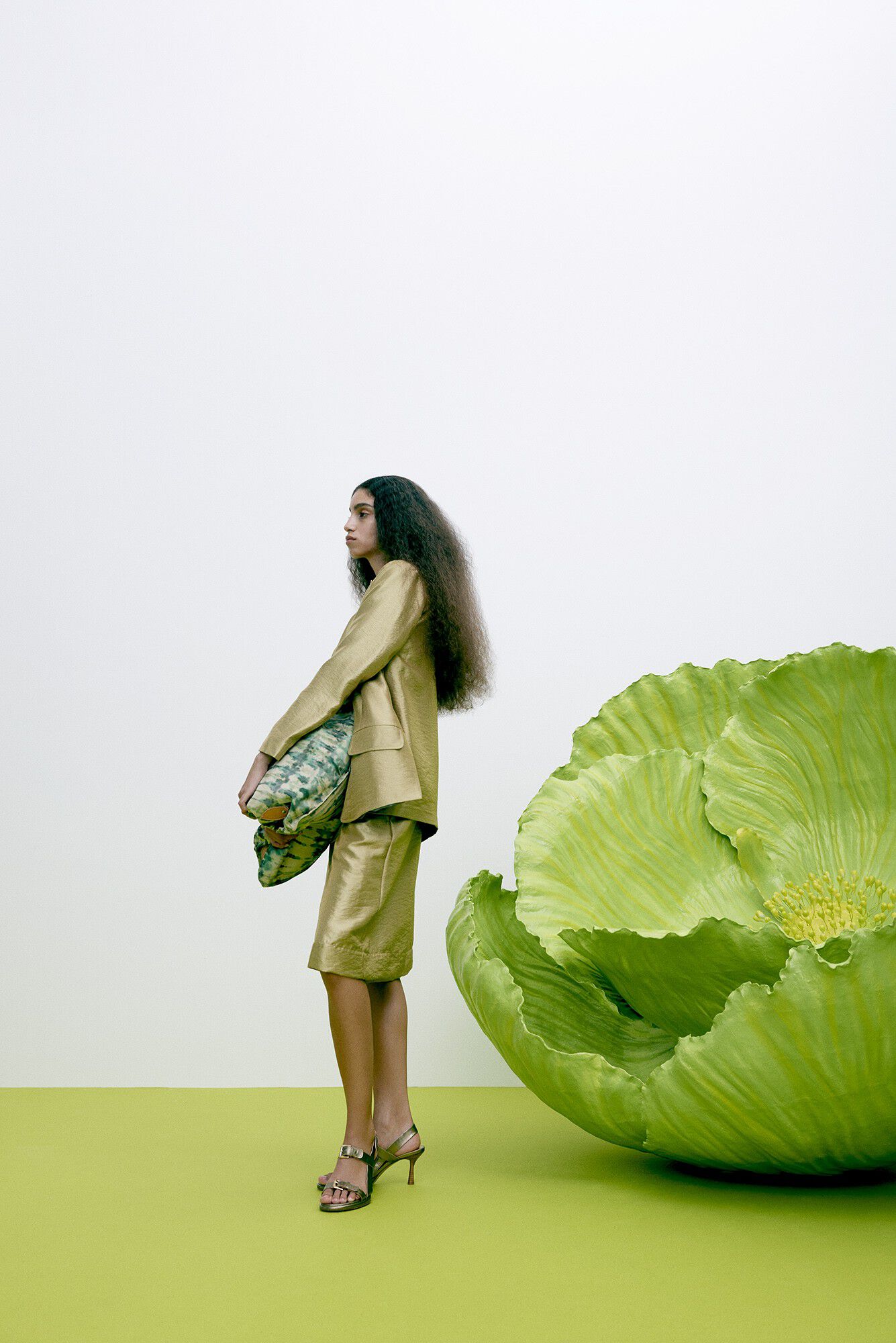 Woven gold shorts - Feliza