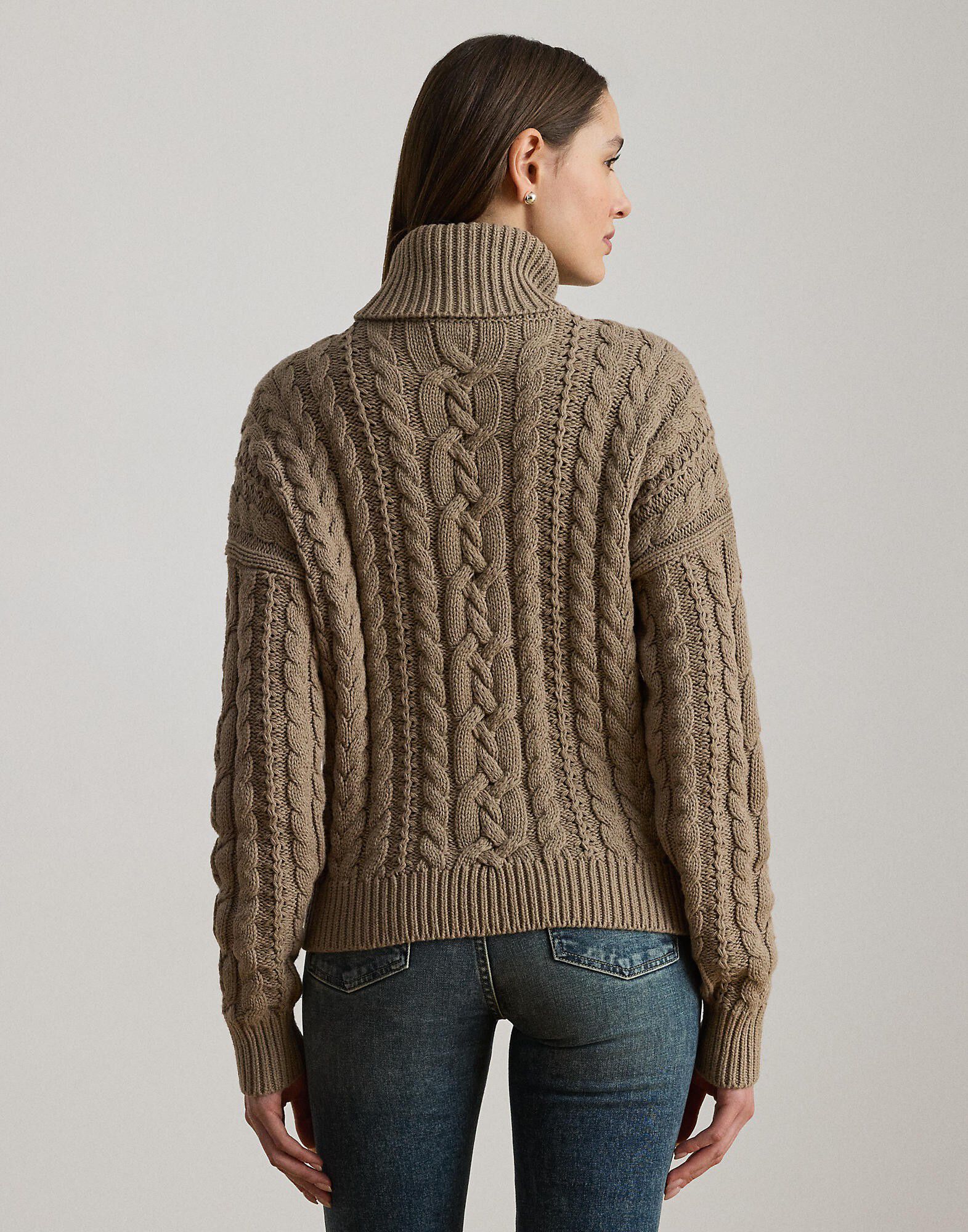 Cable-Knit Turtleneck Sweater