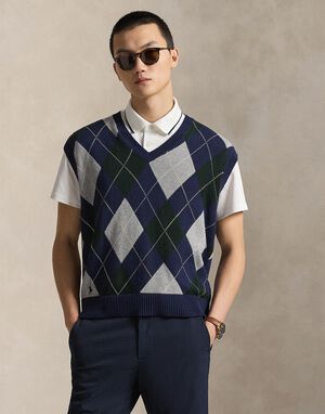 Big Fit Performance Argyle Sweater Vest