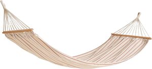 Outdoor Market Hammock - Beige with red stripe -