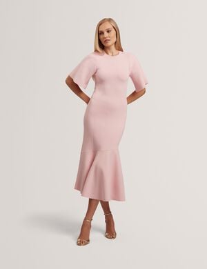 RECEDA Short Sleeve Knit Midi Dress