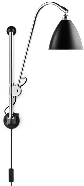 BL5 Wall Lamp - &oslash;16 (Base: Chrome, Shade: Black Semi Matt)