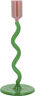 Lysestake Styles 8,5 x 19,6 cm Grønn/Rosa Glass