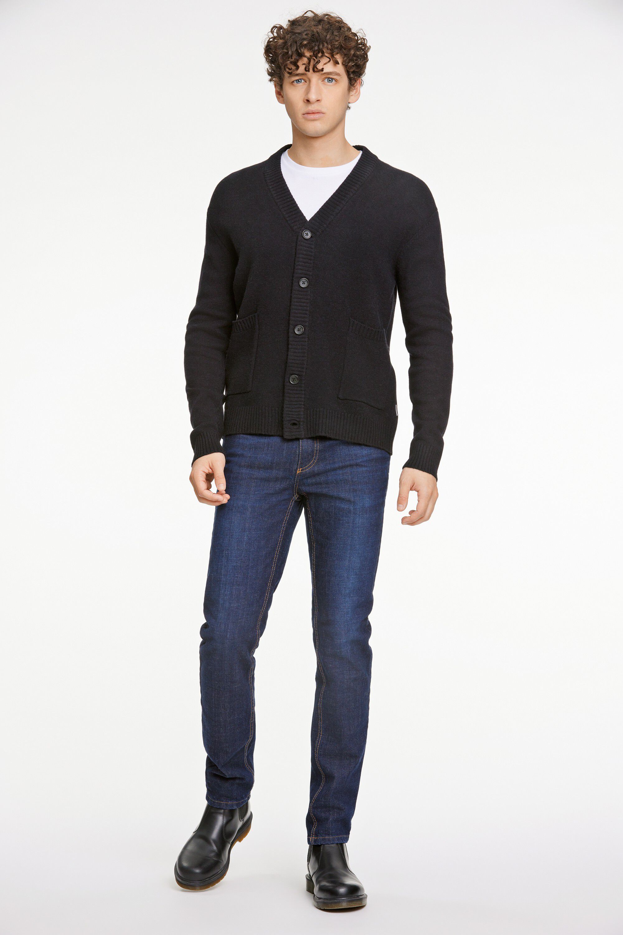 Lambswool button cardigan