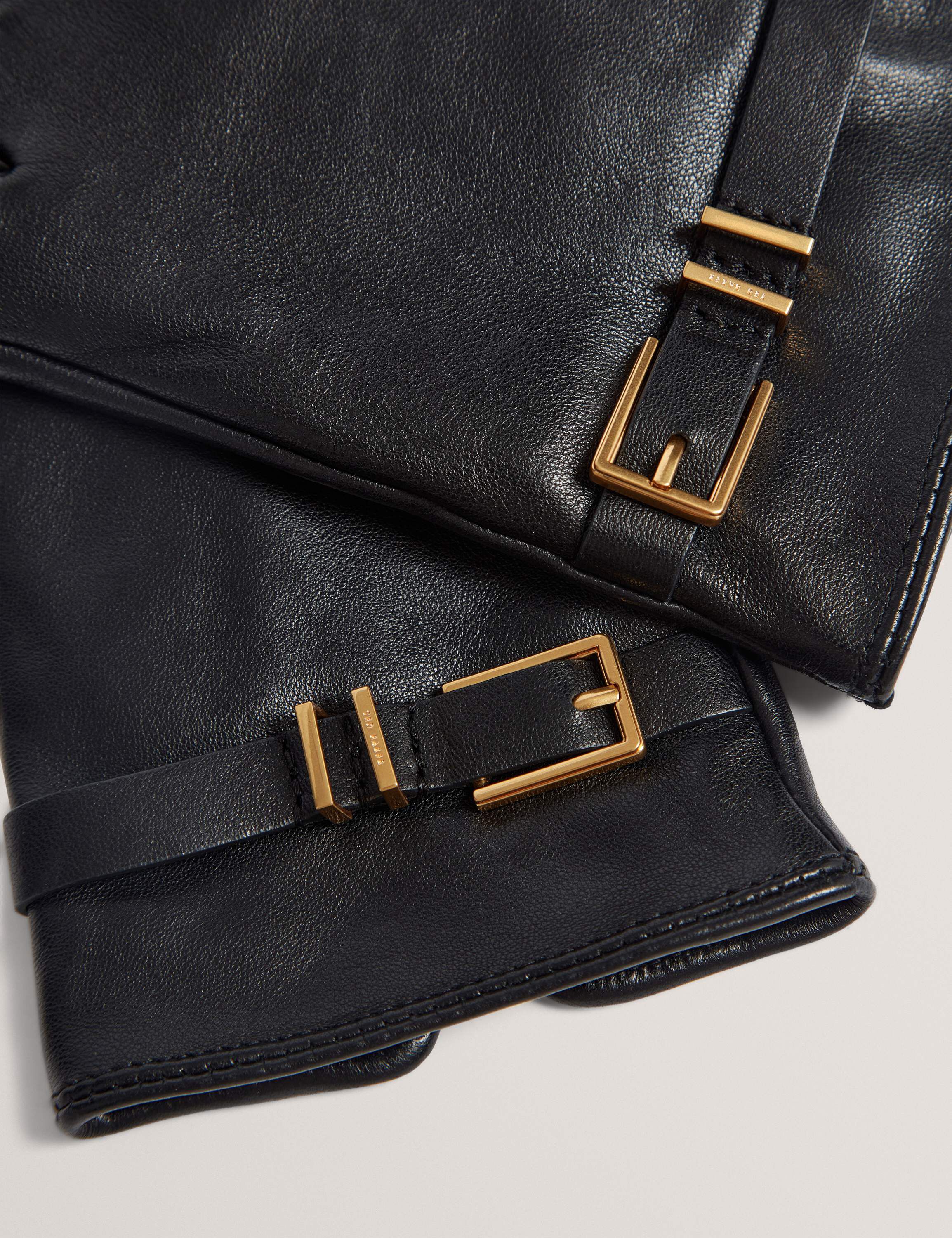 JILLLA Buckle Detail Leather Gloves