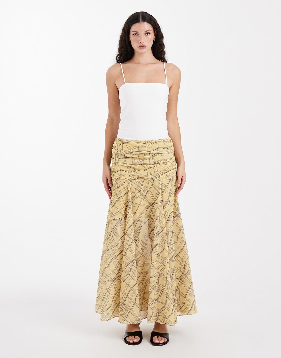 Tskelly Drop Waist Ruffle Maxi Skirt Wvn