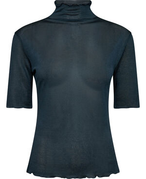 Mock Neck Frill Top