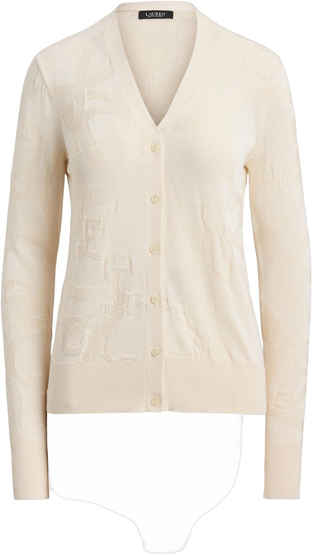 Belting-Motif V-Neck Cardigan