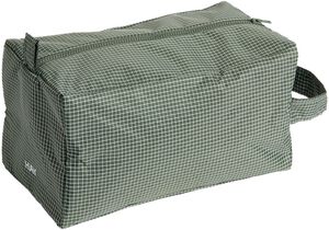 Grid Wash Bag-Medium-Dark green